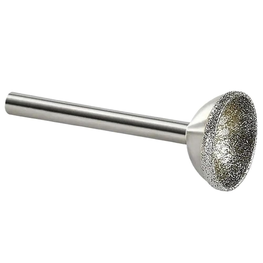 UDSKNV[KSL Mounted Point Spherical Concave Head 10-25mm for Jade Amber Stone Beeswax Grinding- 1Pcs Set 6x25mm