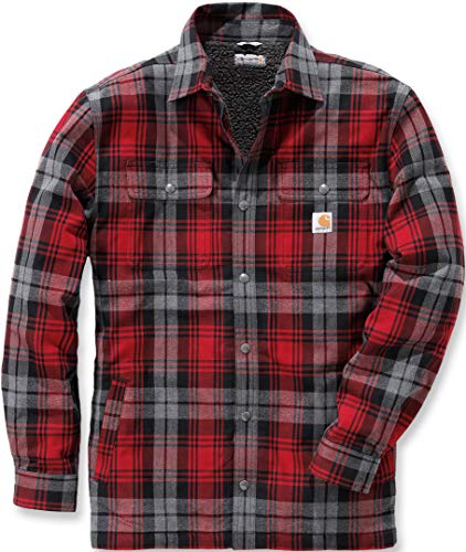 Preisvergleich Produktbild Carhartt Hubbard Shirt Jacket - Warme Flannel-Hemdjacke, Dunkelrot, Gr. XL