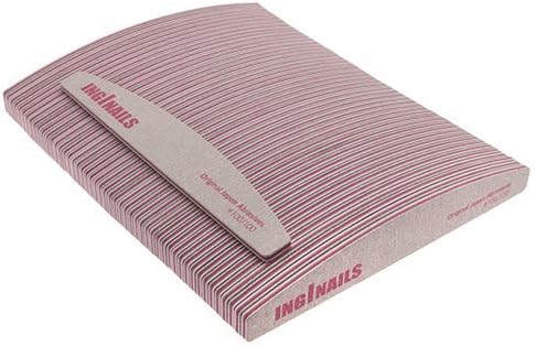 High Quality Professional Halfmoon Nail File, zebra - pink centre, sandpaper emery board 100/100 grit - 50pcs/pack