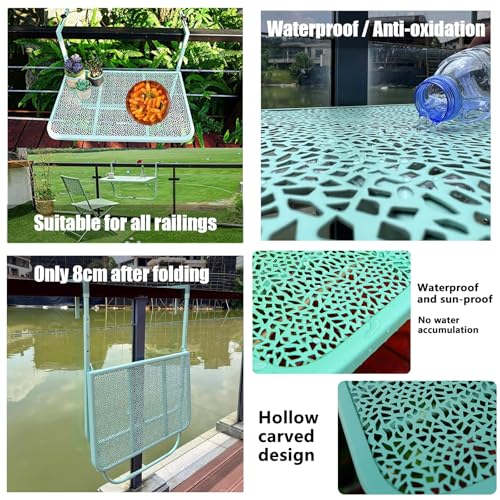 Table suspendue pour balustrade de balcon réglable pour optimiser les petits espaces - 5