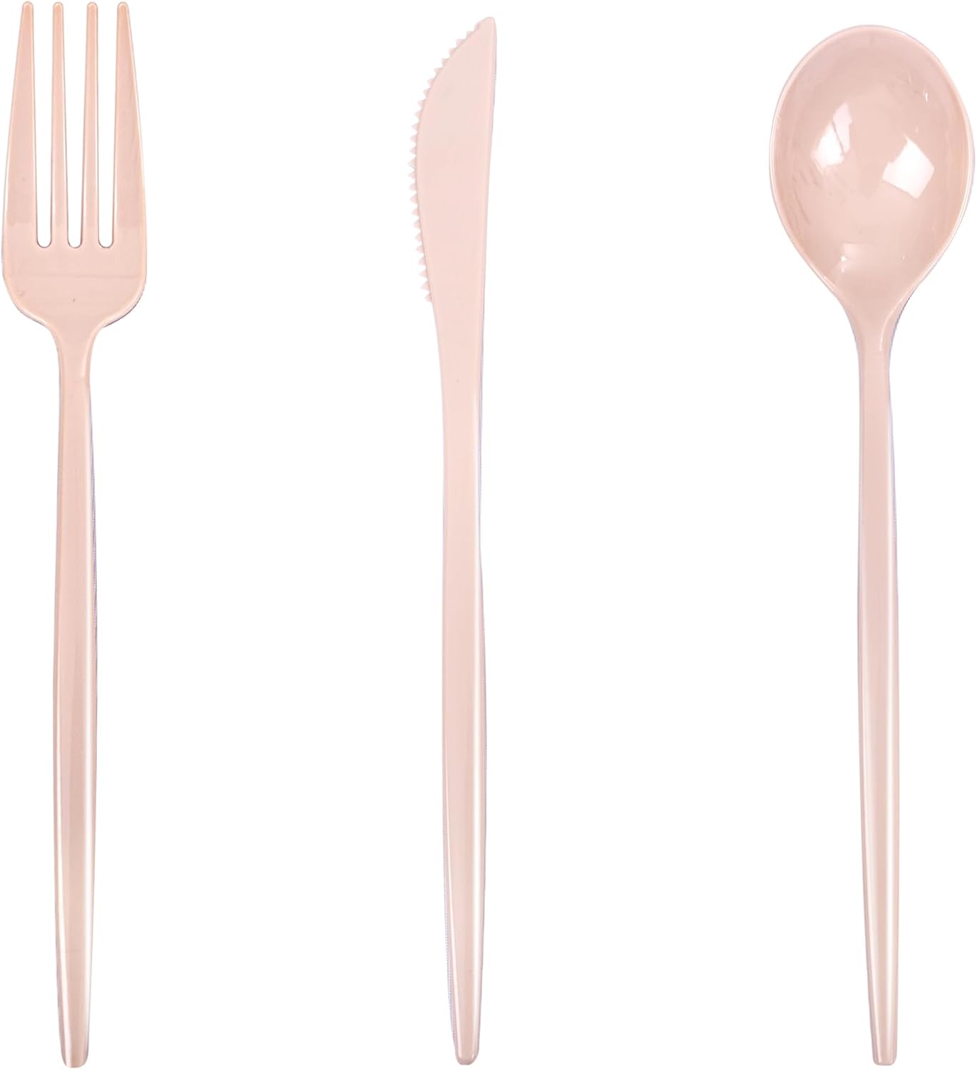 pulote 150pcs pink plastic silverware - plastic cutlery heavy duty - pink utensils set disposable include 50 forks, 50 spoons, 50 knives for wedding&party