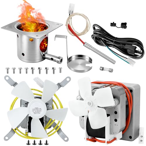 Fetechmate Grills Replacement Parts Kit Include 2.0 Auger Motor Induction Fan Fire Burn Pot Hot Rod Ignitor Power Cord Fit for Traeger Pit Boss Camp Chef Z Grills & More Wood Pellet Grills