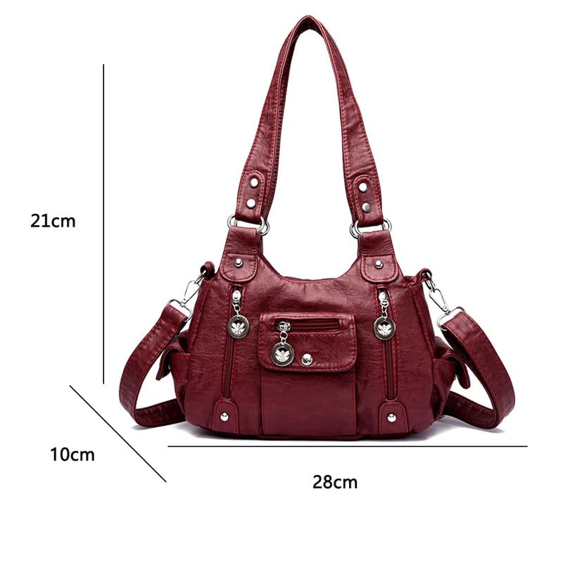 Hobo Bolso de Hombro para Mujer Bolso de Mano con Bandolera en Cuero PU Bolsos Bandolera Bolso de señora para Damas Mamá Bolso de Bandolera
