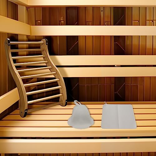 Red Cedar Sauna Backrest for Barrel or Infrared Sauna Slip-Resistant, Non-Toxic, Comfortable S-Shape Design - Cedar Sauna Accessories with Felt Sauna Hat and Seat Pad (1 Pack) - Image 3