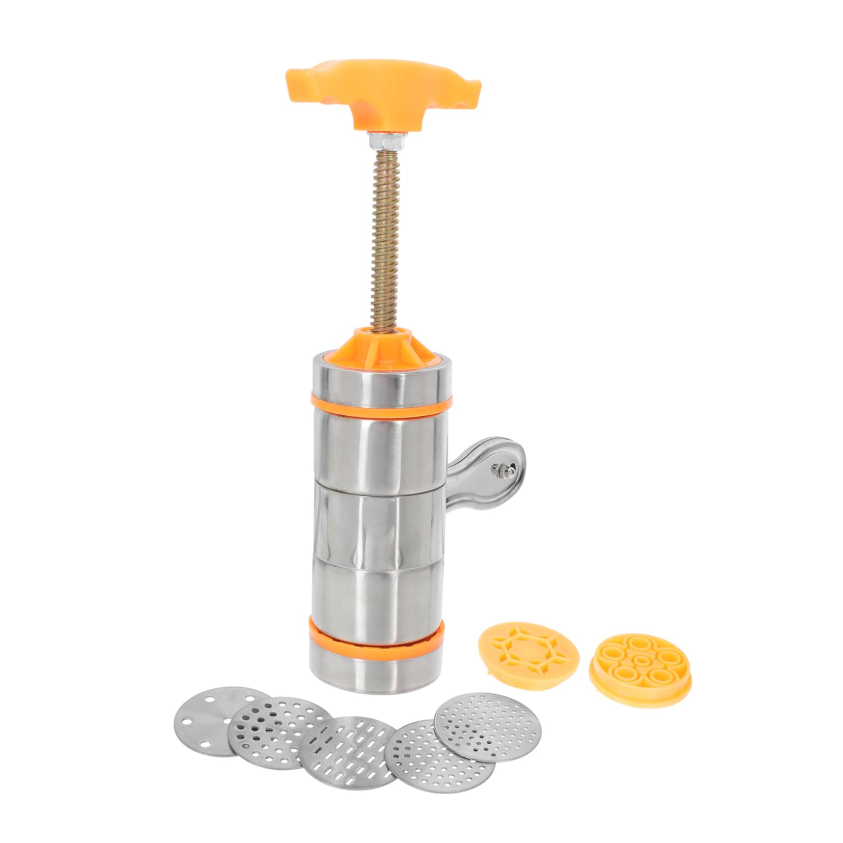 PRETYZOOM 1Set Manual Noodle Maker Home Pasta Press Machine with Interchangeable Molds for Easy Ramen Spaghetti and Fettuccine Ergonomic Design for Effortless Use