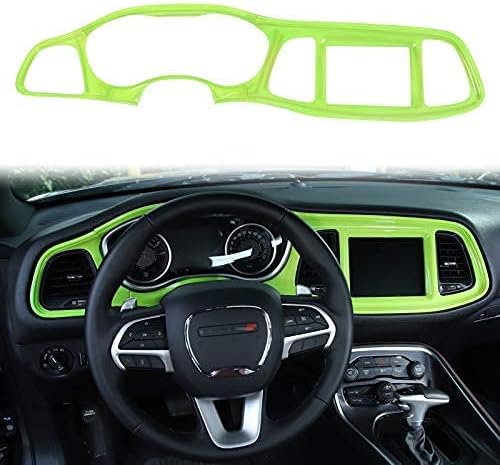 Voodonala for Challenger Center Consoles Dash Board Dashboard Instrument Protecter Cover Trim Garnish for 2015-2024+ Dodge Challenger Interior Accessories ABS Green, 4pcs