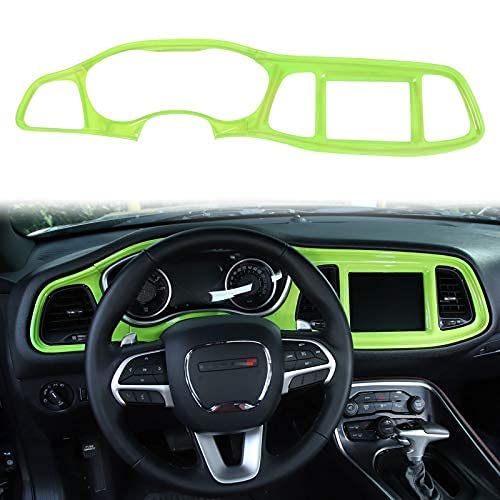 Voodonala for Challenger Center Consoles Dash Board Trim for 2015-2020 Dodge Challenger, ABS Green, 4pcs