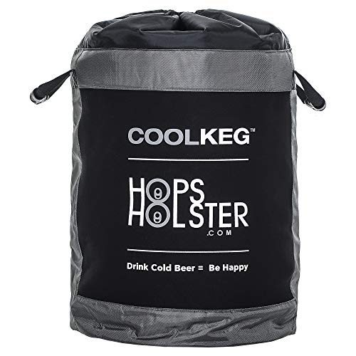 HopsHolster Cool Keg Sleeve Insulator Keg Insulation Plus Inside Pockets Hold Freeze and Ice Packs to Keeps Kegs Colder Easy Transport Dual Reinforced Handles Provides Easy Transport and Cup Holder
