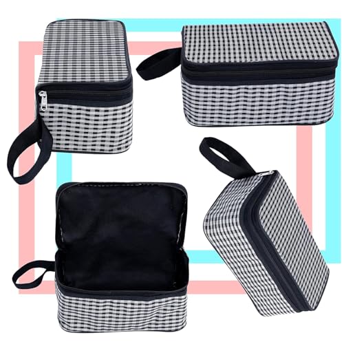 Image of Storite Set of 3 Travel Pouch Bags - Clear PVC Toiletry, Cosmetic & Storage Organizer Bags for Travel, Gym, Makeup & Daily Use Waterproof Zipper Bags (Grey & Black)