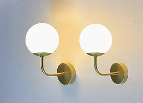 Kit 2 Peças Arandela de Parede Globo, Dourado, com Lâmpada G9 3000K 90V-260V Branco Quente