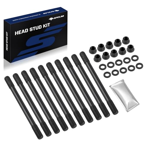 SPELAB Head Bolts Kit Cylinder Head Stud Assembly Kit &amp; Assembly Lubricant