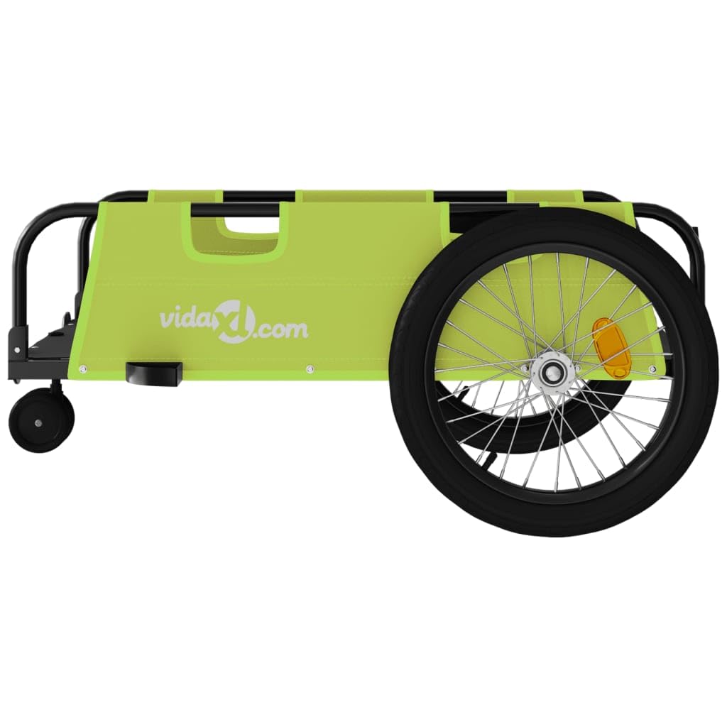 Rimorchio Bicicletta Blu con Tessuto Oxford e Telaio in Ferro, X X, Pieghevole, Molla, per Città, Shopping, Viaggi, Uso Quotidiano