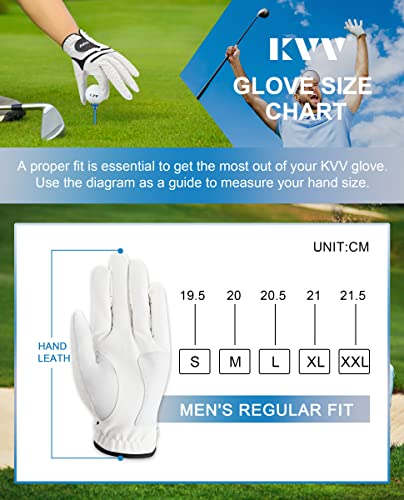 Kvv Men's Golf Glove With Ball Marker (X-Large, Right) #TOP4