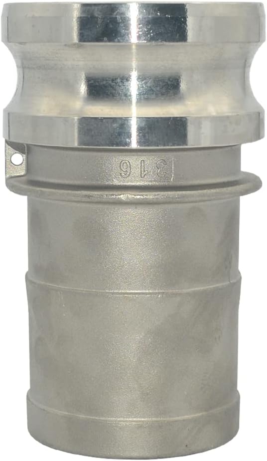 VARMHUS Stainless Steel 316 Hose Barb Fitting Type E Trash Pump Adapter Male Camlock,Type E Cam and Groove Hose Fitting (3")