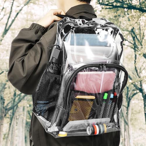 Mochila transparente con compartimentos para organizar el colegio 7