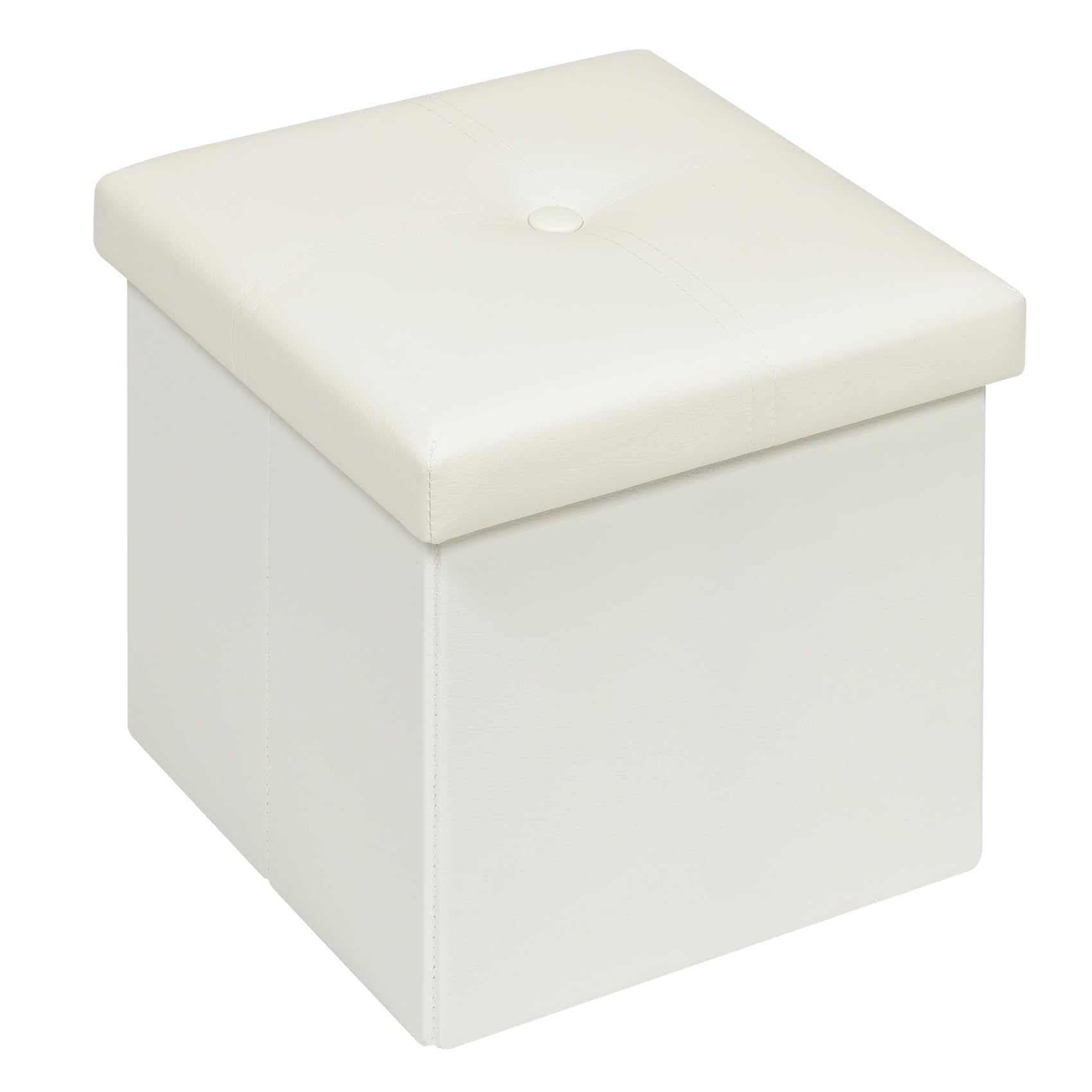 Bonlife Baúl Polipiel Cajas de Almacenaje Mesas Plegables Pequeñas Apoya Pies Oficina Banquetas para Dormitorio Sofas de Salon Blanco 30x30x30cm The Forest Stewardship Council