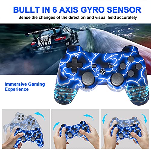 Yu33 2 Pack Wireless Controller Works With Ps3 Controller, Control Works With Playstation 3 Controller Wireless, Remote/Joystick/Mando/Controles De Pa3 With Charging Cable And Battery, 2022, New #TOP3