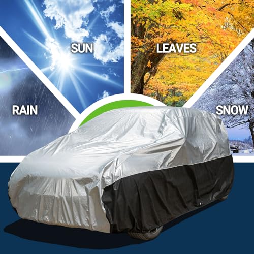 Image of Season Guard Ultimate Plus SUV Crossover Car Cover,100% Waterproof Aluminium with Cotton Fleece and Breathable Fabric with Two Extra 19.6ft Windproof Tie Down Straps,Fits SUV up to 230 inch