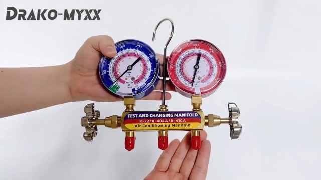 Upgrade 42201 Test & Charging Manifold with 3-1/8 (80 mm) Gauges Set