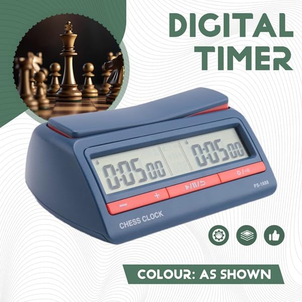 Temporizador de ajedrez digital con cuenta regresiva precisa para control de tiempo en mesa 6