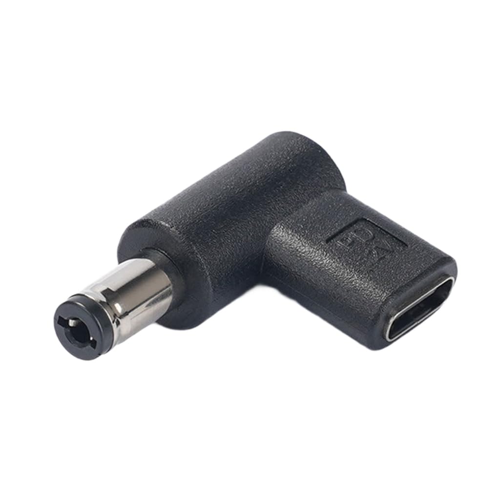 Elnwnnkc Female USB C to Male DC5.5x2.1mm/5.5x2.5mm Adapter 90 Degree Charging Connector for Phones Laptops Routers