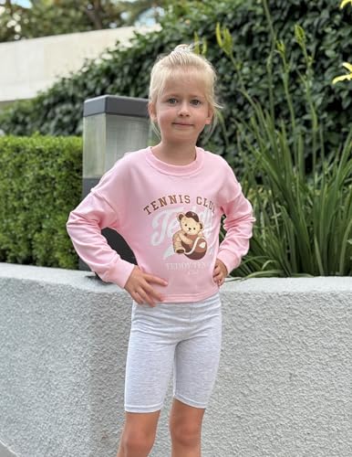 Image of Arshiner Girls Crop Tops Kids Long Sleeve Pullover Sweatshirts Girls Cropped Crewneck Sweatshirt for Teen Girl