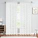jinchan Sheer Curtains Floral Embroidered for Living Room Yellow Girls Room Rod Pocket Natural Style Window One Pair 55" W x 84" L
