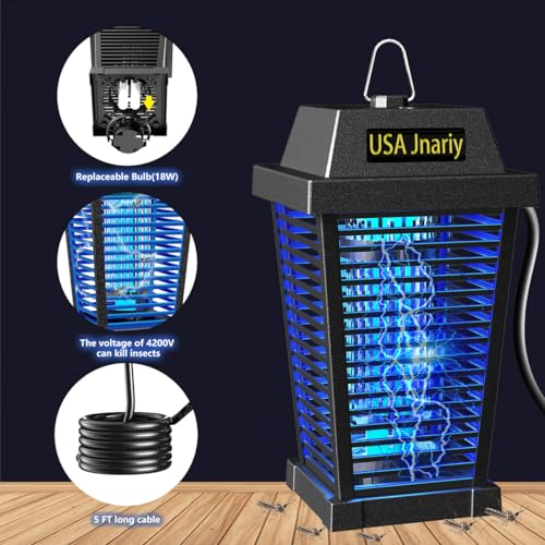 Image of 2026 Upgraded Mosquito Killer Lamp, 4200V Electric Bug Zapper for Indoor & Outdoor, Rechargeable LED Night Light - Safe for Baby & Family, Camping, Backyard, Terrace