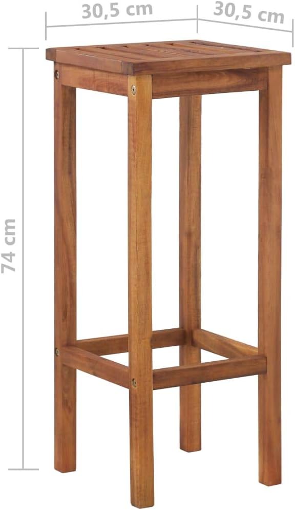 (Fast Delivery) Wooden ​Bar Stools Counter Stool Modern Barstools Industrial Bar Stools Bar Chairs 2 pcs Solid Acacia Wood