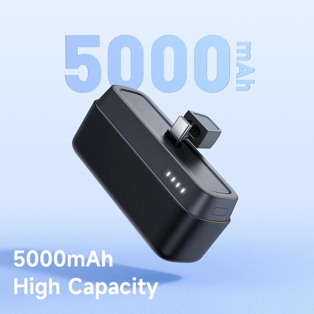 Mini 20W PD USB-C Power Bank 5000mAh - Draagbare Accu met Snel Opladen voor iPhone 15 Serie/Samsung S23/S22/Huawei/LG/Google Pixel (USB-C Compatibel