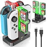 【Actualiza la estación de carga de mando Nintendo Switch / Switch OLED】 La OIVO estación de carga Switch OLED / Switch mando puede cargar hasta 4 Joy-mandos en 2 horas. (Equipo multicorriente de uso general por encima de 5 V/1,5 A.)