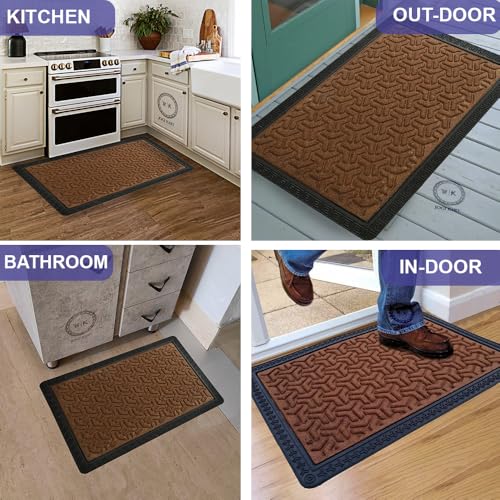Image of JOGI KART Indoor /Outdoor Heavy Duty Doormat Natural Rubber Sturdy for All Season Water Absorbent /dust Resistant Entrance Doormat for Elegant Look