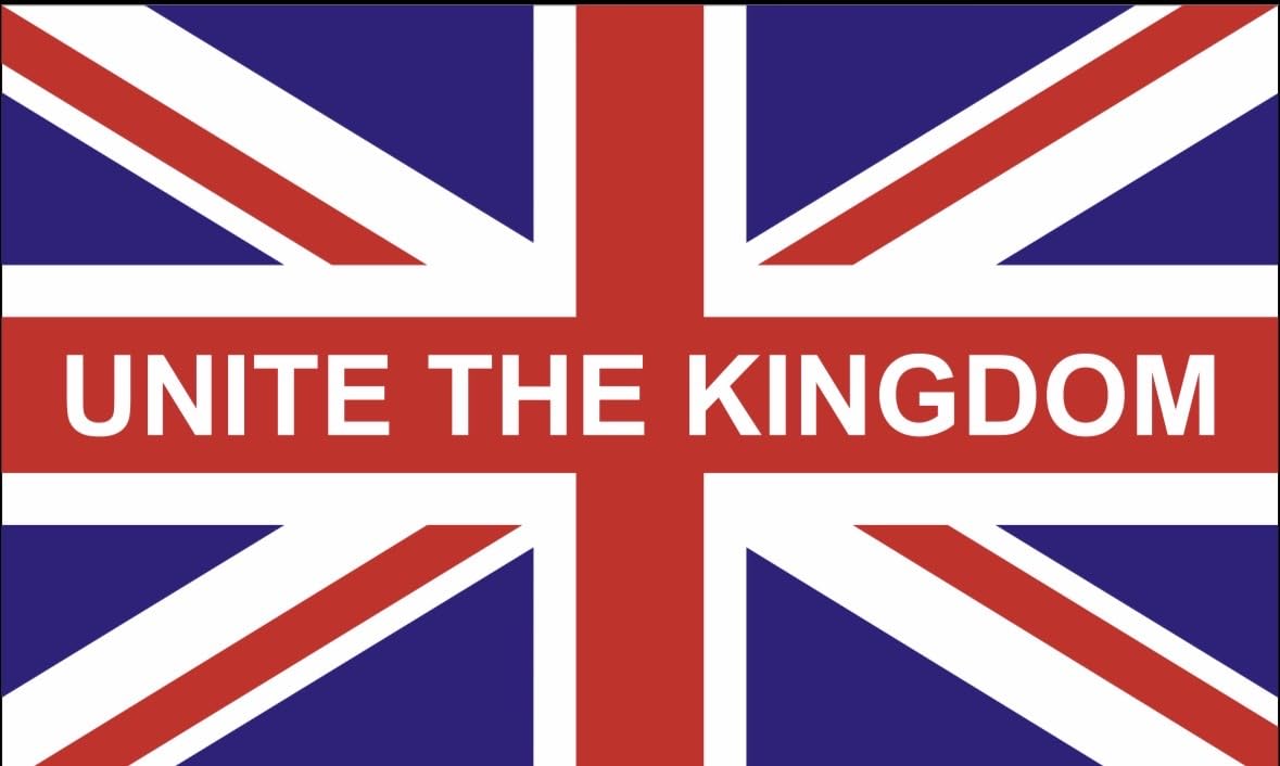 UNITE THE KINGDOM UNION FLAG. March for England Tommy Robinson