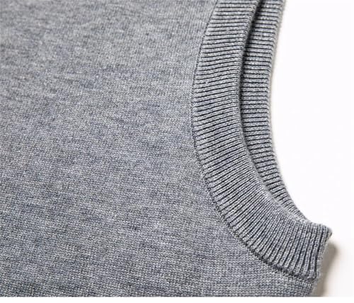 Men Wool Blend Knit Vest Casual Crewneck Sleeveless Sweater Slim Pullover Knit Waistcoat4
