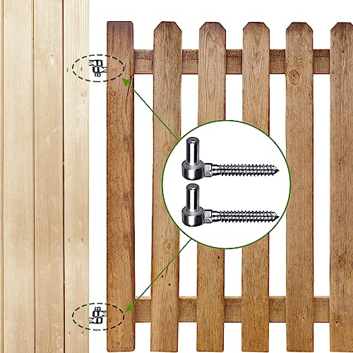 Image of Insaga 304 Stainless Steel Gate Hinge, 5 /8 inch Pin Heavy Duty Lag Screw Hinge for Wooden Fence & Farm Gate, One-Piece Molding Post Side Wood Bolt Hinge (2Pcs,M16)