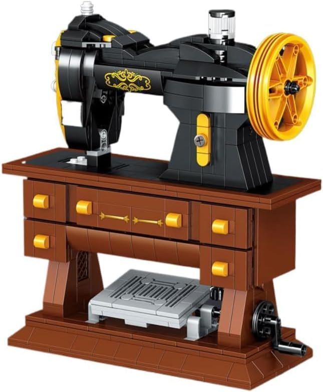 Set di Costruzioni 633 Pezzi: Macchina da Cucire Retrò, Modello Creativo per Decorazione Scrivania, Giocattolo Educativo Fai-da-Te, Regalo per le Feste  26