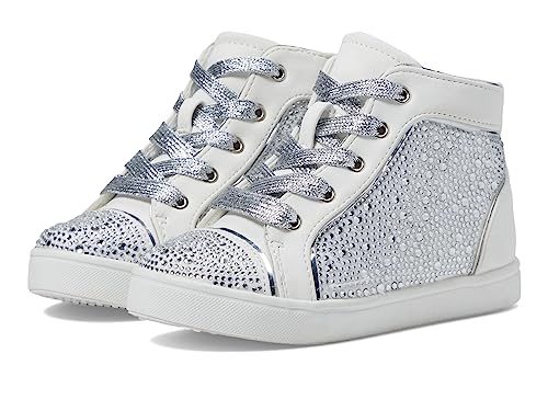 NINA Girl's Cossette (Toddler/Little Kid/Big Kid) White Microsuede/Stones 2 Little Kid M