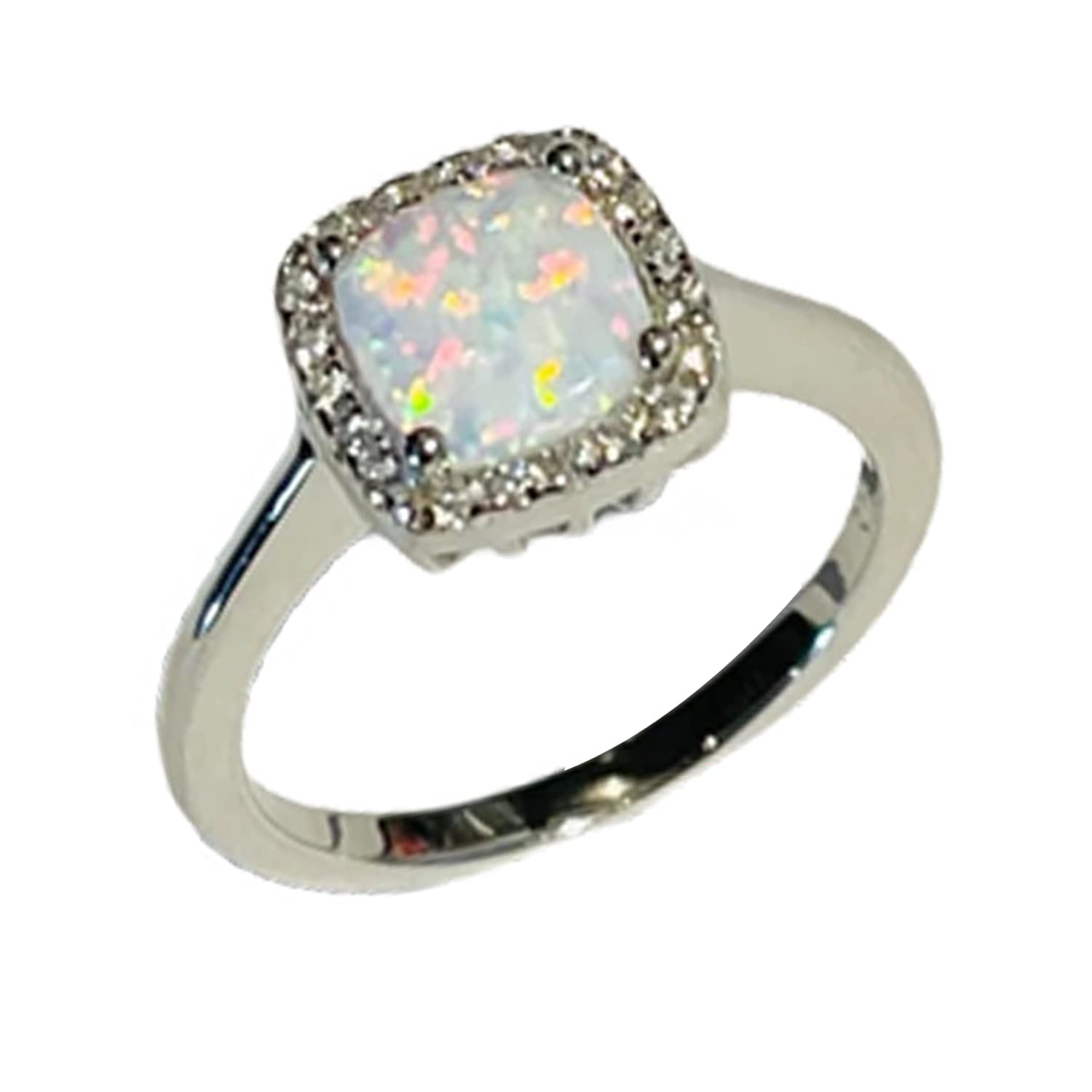 Anillo de regalos de boda de piedras preciosas de ópalo etíope natural y CZ, regalos de compromiso para mujeres, anillo minimalista