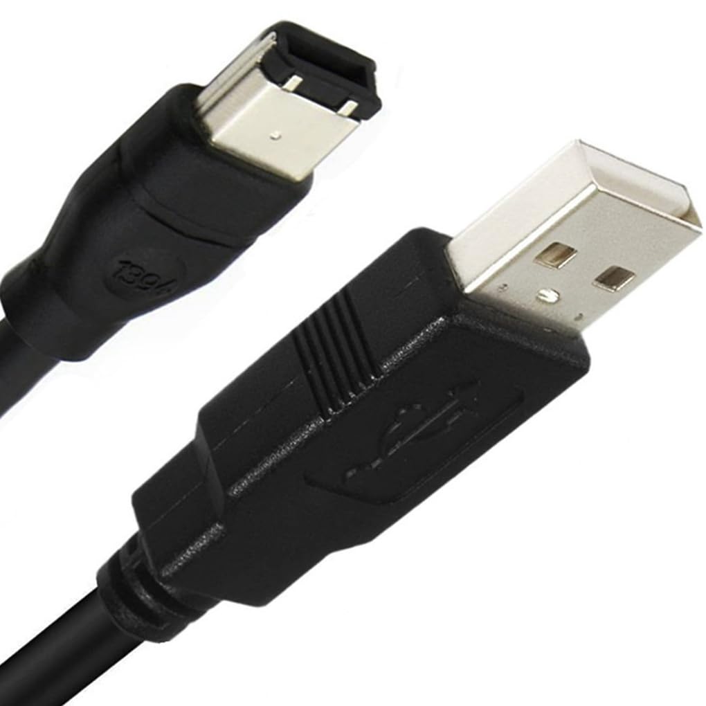 Cavo adattatore Firewires 6 pin a USB da 6 piedi per stampante ABS 1394 Firewires USB AM a 6 pin USB a scheda audio 1394, 1.8 metri