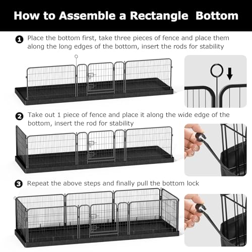 PJYuCien Rectangle Dog Playpen Bottom – Fits 8 Panels 24″ Width Metal Dog Playpen -24″x72″ Assembly Size 600D Oxford Cloth Waterproof Playpen Bottom (Note: Only PlayPen Bottom Pad, No Playpen!!!)… PJYuCien Rectangle Dog Playpen Bottom – Fits 8 Panels 24″ Width Metal Dog Playpen -24″x72″ Assembly Size 600D Oxford Cloth Waterproof Playpen Bottom (Note: Only PlayPen Bottom Pad, No Playpen!!!)…