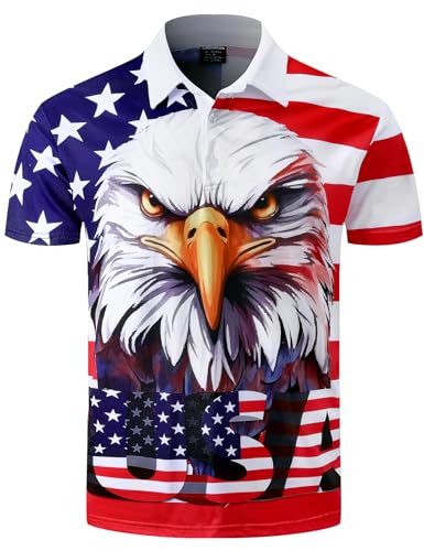LINOCOUTON Men's Patriotic Golf Polo
