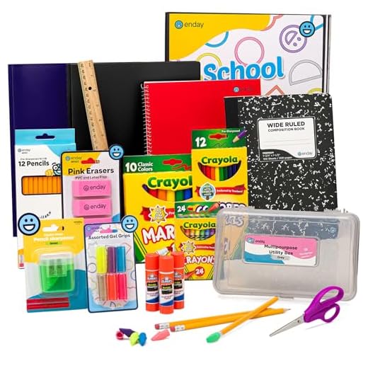 Enday Back to School Supplies Kit - Grades K-5, 83 Piece Back to School Supplies Kit, Kindergarten School Supplies Kids for Girls & Boys