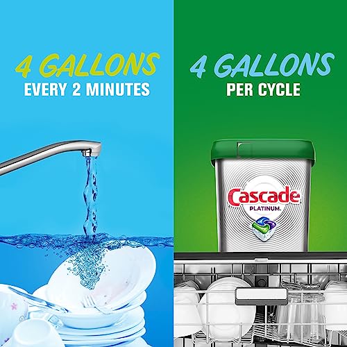 Image of Cascade Platinum Actionpacs Dishwasher Detergent, Lemon Scent, 30 Count