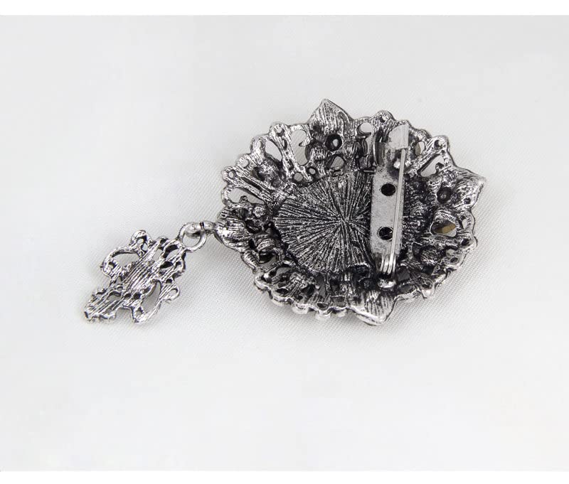 Image of lureme Vintage Elegant Victorian Lady Beauty Cameo with Crystal Brooch Pin (br000017)
