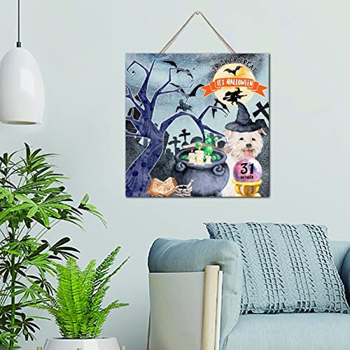 Panneau bois Halloween Trick or Treat plaque murale suspendue décoration chambre et intérieur