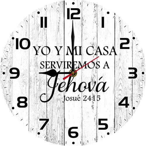 Reloj de pared analógico redondo de madera 12 pulgadas miniatura 1