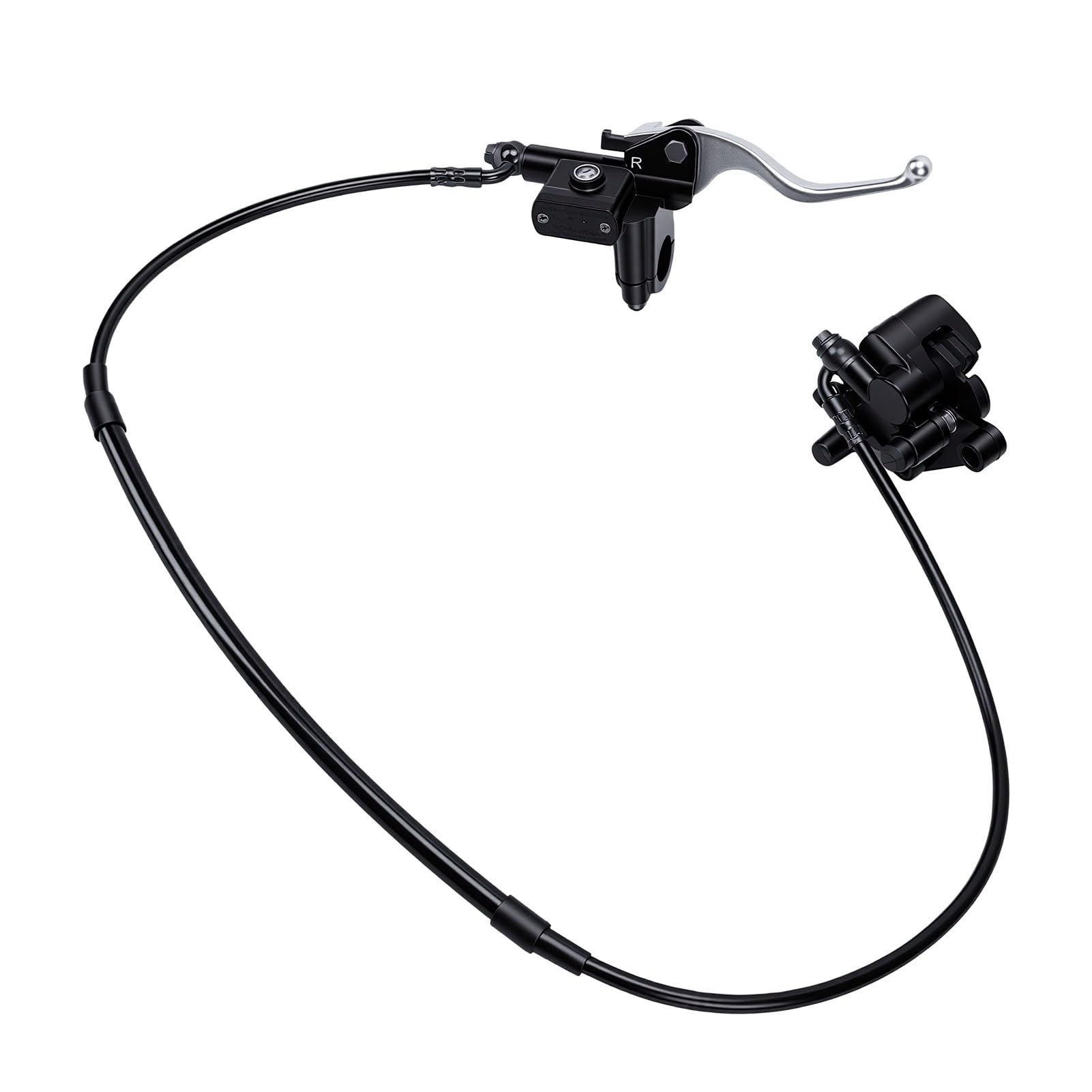 Gruppo Pinza Freno Idraulico, Freno a Disco Manuale con Pastiglie per Sostituzione Bici Elettrica 01, Sostituzione Gruppo a Disco Idraulico (Kit a della ruota anteriore e leva)