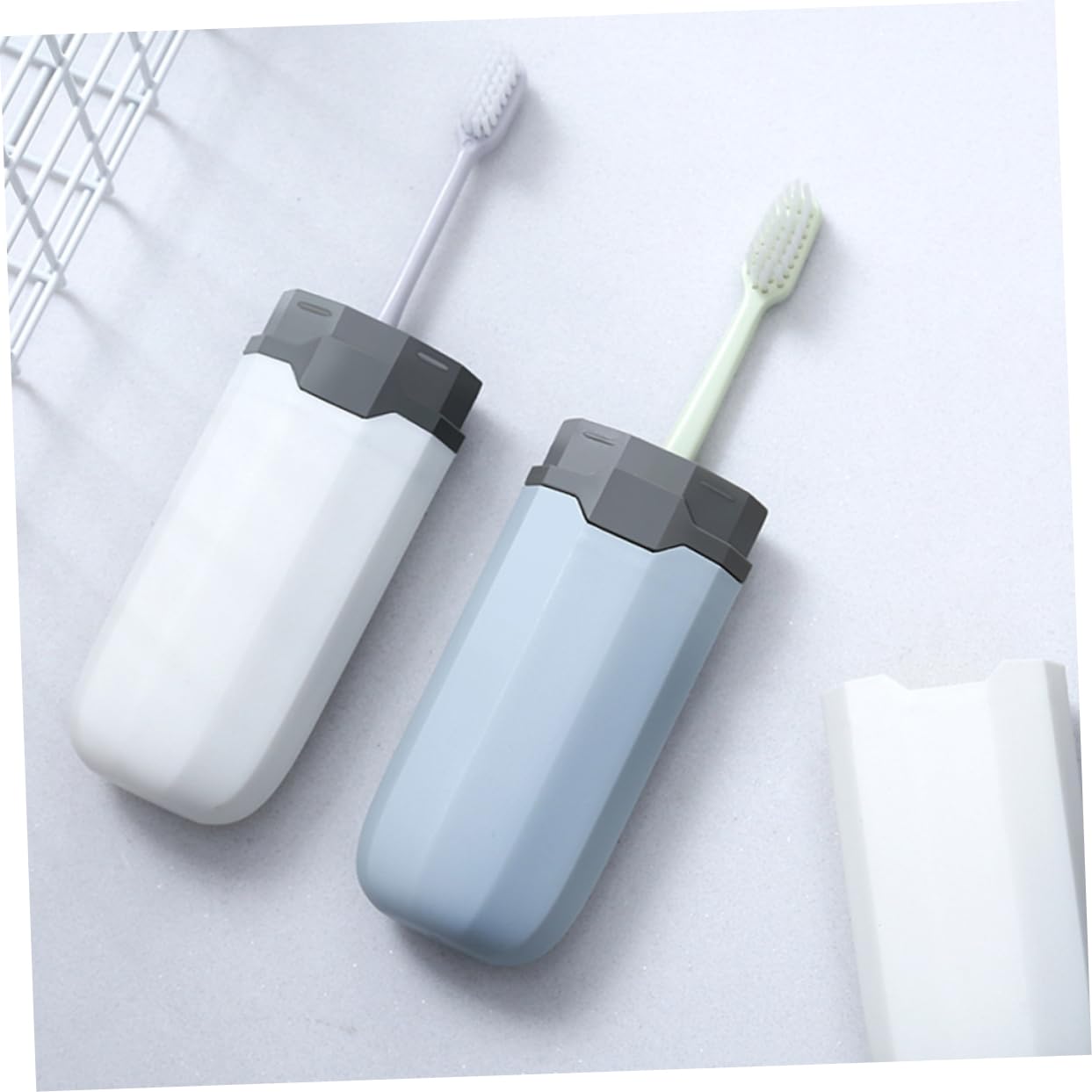FRCOLOR 8 pezzi Portaspazzolino da viaggio per spazzolini da denti, organizer per spazzolino da denti con coperchio, porta spazzolino da denti, custodia per spazzolino da viaggio a casa, astuccio da