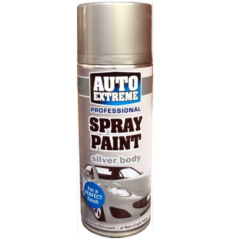 Rnt Silver Auto Xtreme Body High Professional Quality Spray Paint Restorer Use For Car Bike 1930 Petrol Resistant Non-Crack Formula 400Ml