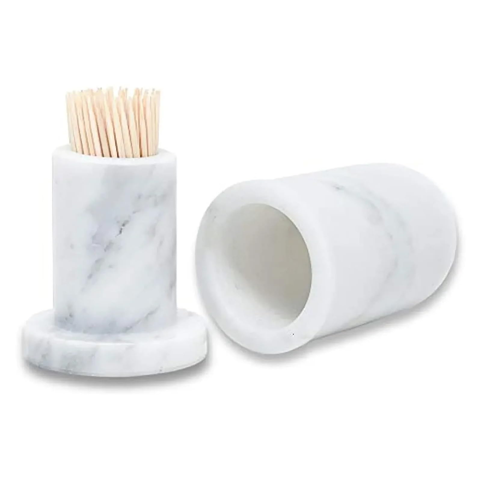 Gwyzax Toothpick Holder Marble Toothpick Holder with Lid Porcelain Cocktail Stick Dispenser Home Kitchen